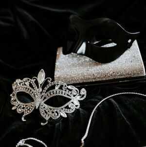 Elegant Black and Rhinestone Masquerade Masks